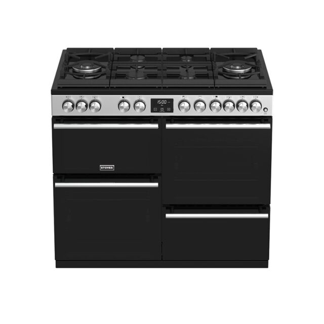 Stoves Precision Deluxe S1000DF, GTG, 100cm, Dual Fuel, Stainless Steel, Range Cooker 444410752
