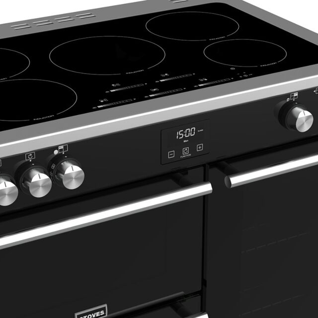 Stoves Precision Deluxe S900Ei, 90cm, Induction, Black, Range Cooker 444410755
