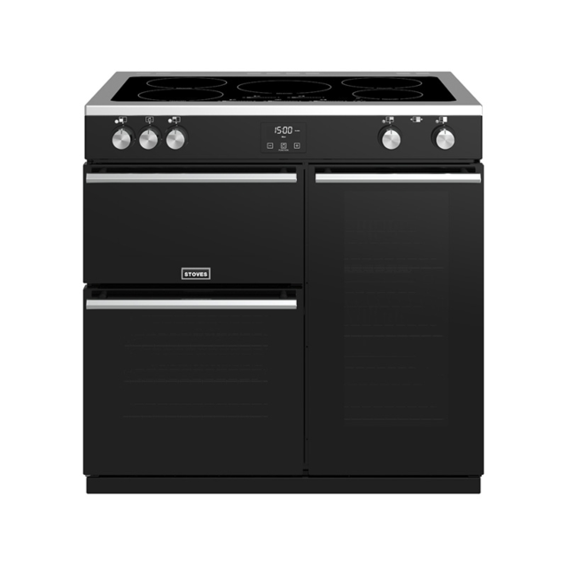 Stoves Precision Deluxe S900Ei, 90cm, Induction, Black, Range Cooker 444410755