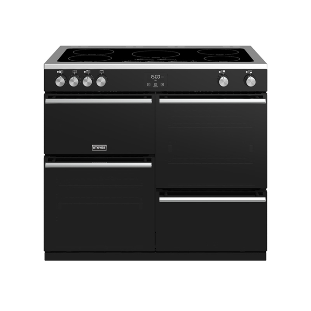 Stoves Precision Deluxe S1000Ei, 100cm, Induction, Black, Range Cooker 444410757