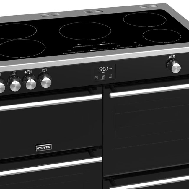 Stoves Precision Deluxe S1000Ei, 100cm, Induction, Black, Range Cooker 444410757