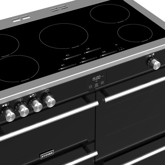 Stoves Precision Deluxe S1000Ei, 100cm, Induction, Black, Range Cooker 444410757