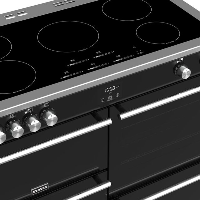 Stoves Precision Deluxe S1100EI, 110cm, Induction, Black, Range Cooker 444410759