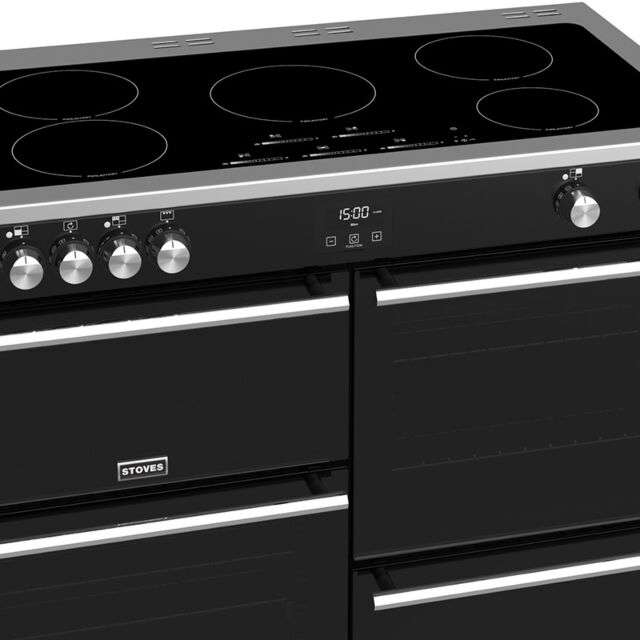 Stoves Precision Deluxe S1100EI, 110cm, Induction, Black, Range Cooker 444410759