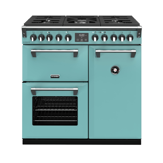 Stoves Richmond Deluxe S900DF, 90cm, Dual Fuel, Country Blue Range Cooker 444410899