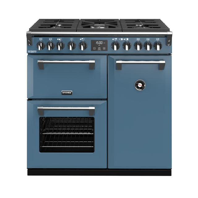 Stoves Richmond Deluxe S900DF, 90cm, Dual Fuel, Thunder Blue Range Cooker 444410903