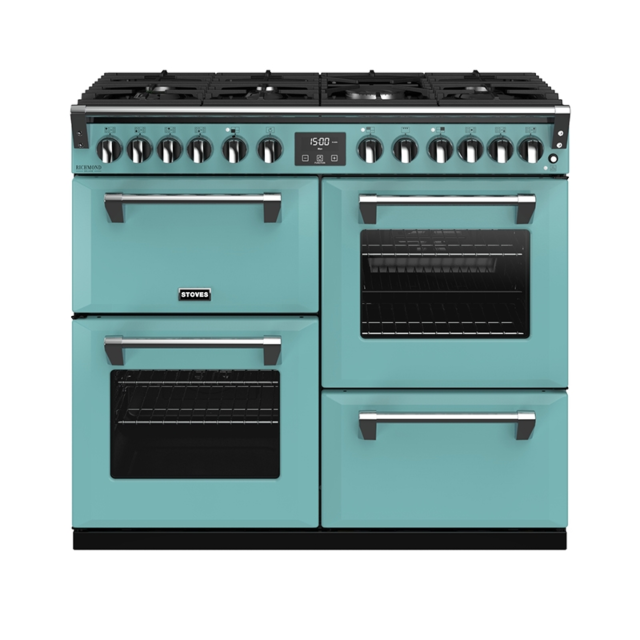 Stoves Richmond Deluxe S1000DF, 100cm, Dual Fuel, Country Blue Range Cooker 444410935