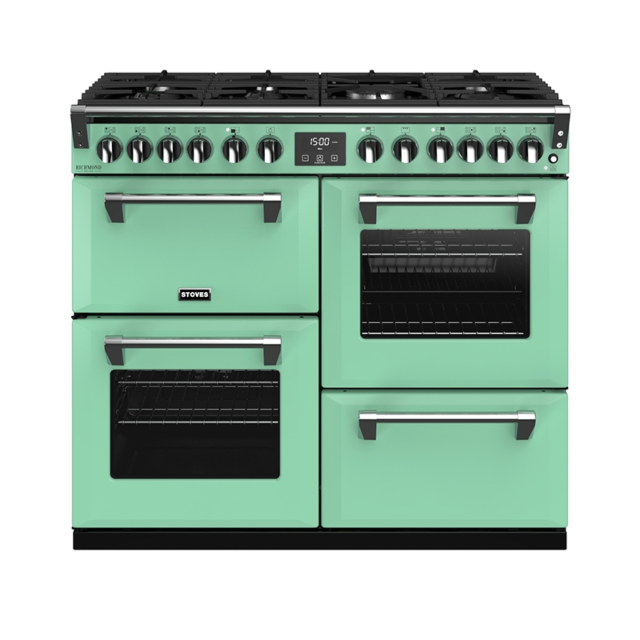 Stoves Richmond Deluxe S1000DF, 100cm, Dual Fuel, Mojito Mint Range Cooker 444410936