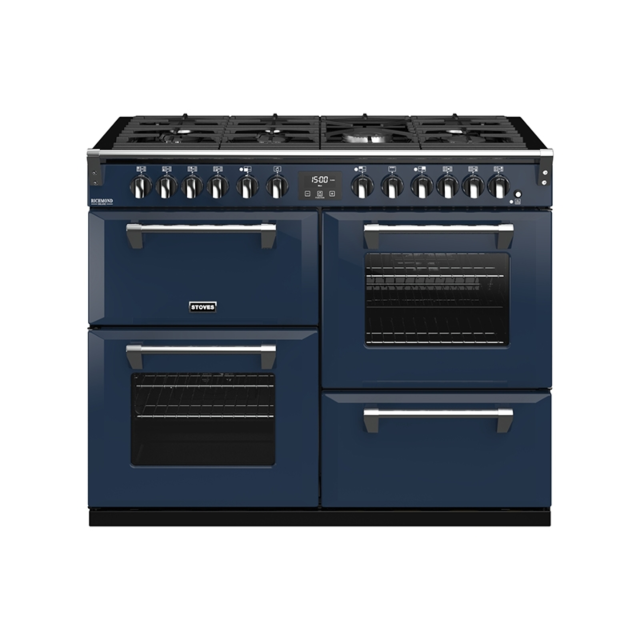 Stoves Richmond Deluxe S1100DF, 110cm, Dual Fuel, Midnight Blue Range Cooker 444410974