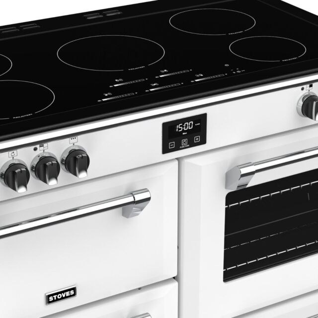 Stoves Richmond Deluxe S1100EI, 110cm, Induction, Icy White Range Cooker 444410987
