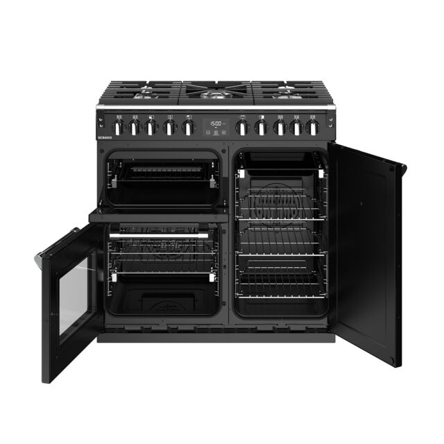 Stoves Richmond S900DF, 90cm, Dual Fuel, Black Range Cooker 444444435