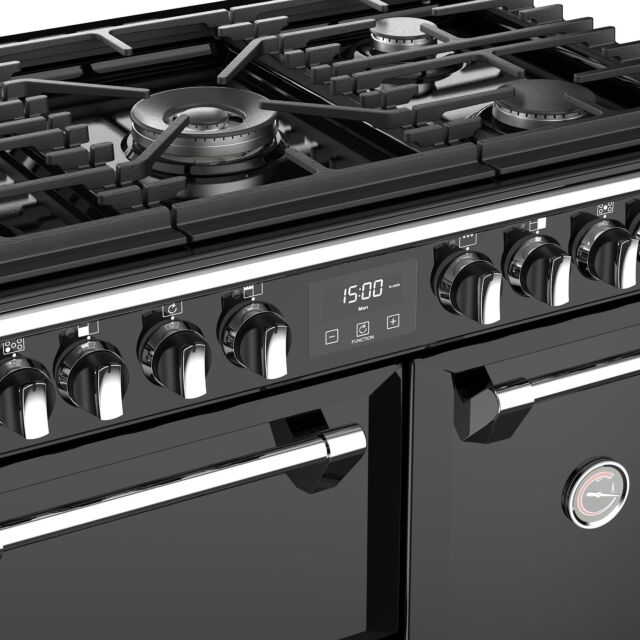 Stoves Richmond S900DF, 90cm, Dual Fuel, Black Range Cooker 444444435