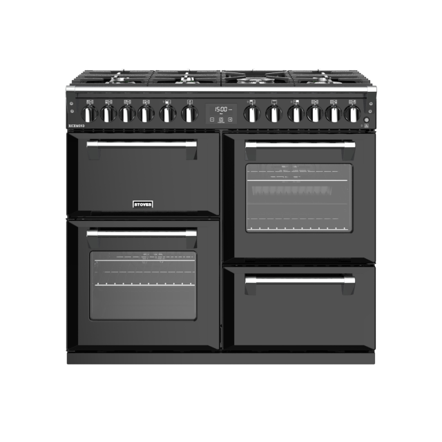 Stoves Richmond S1000DF, 100cm, Dual Fuel, Black Range Cooker 444444451