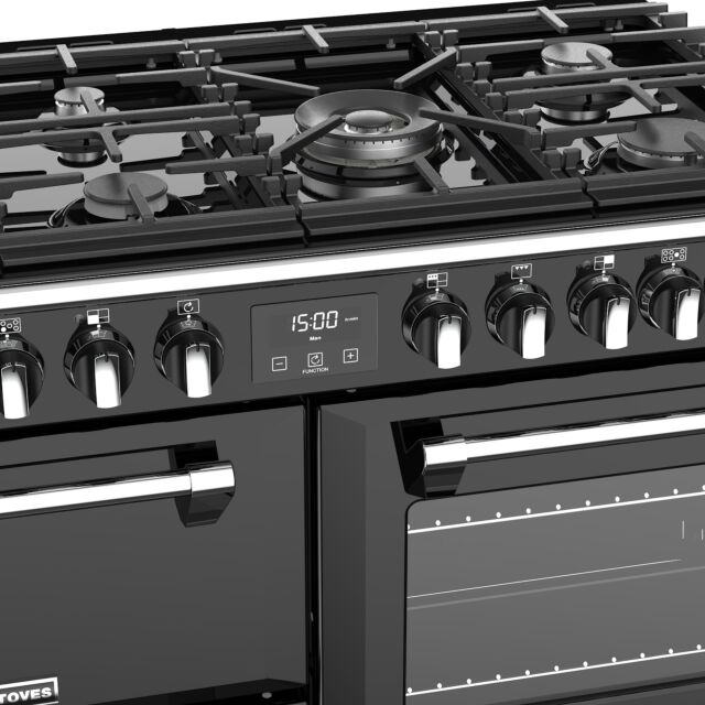 Stoves Richmond S1000DF, 100cm, Dual Fuel, Black Range Cooker 444444451
