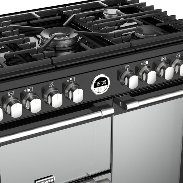 Stoves Sterling S900DF, 90cm, Dual Fuel, Black Range Cooker 444444481