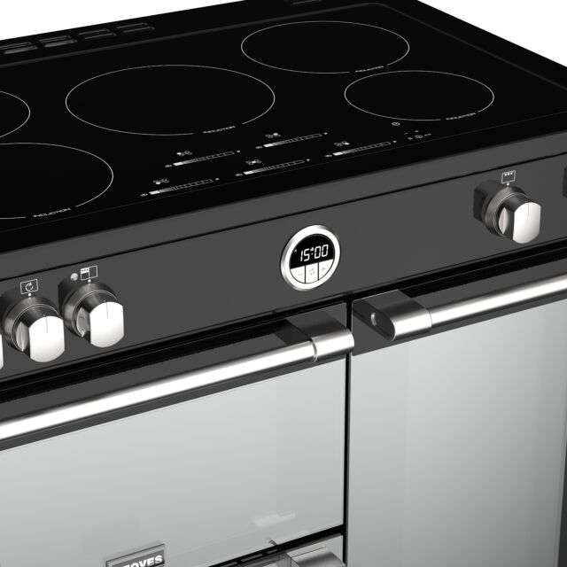 Stoves Sterling S900EI, 90cm, Induction, Black Range Cooker 444444487