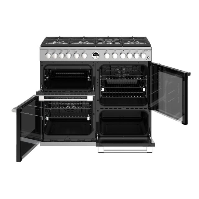 Stoves Sterling S1000DF, 100cm, Dual Fuel, Stainless Steel Range Cooker 444444492