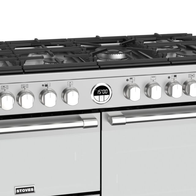 Stoves Sterling S1000DF, 100cm, Dual Fuel, Stainless Steel Range Cooker 444444492