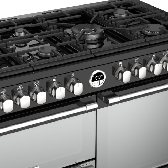 Stoves Sterling S1100DF, 110cm, Dual Fuel, Black Range Cooker 444444501