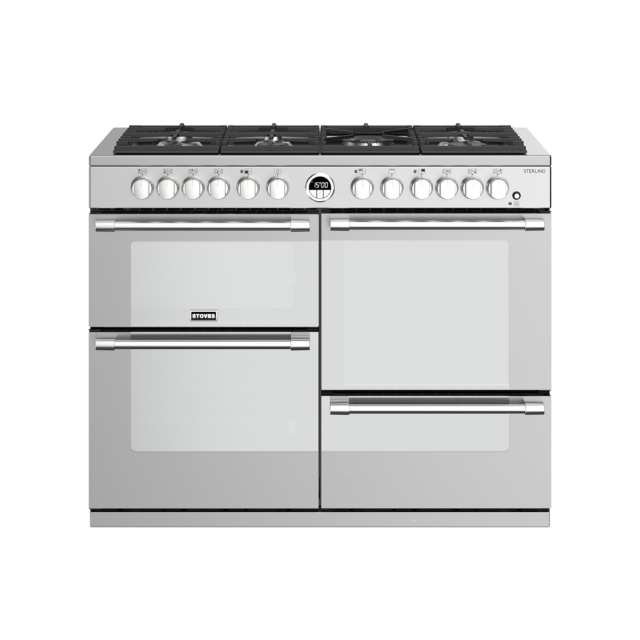 Stoves Sterling S1100DF, 110cm, Dual Fuel, Stainless Steel Range Cooker 444444502