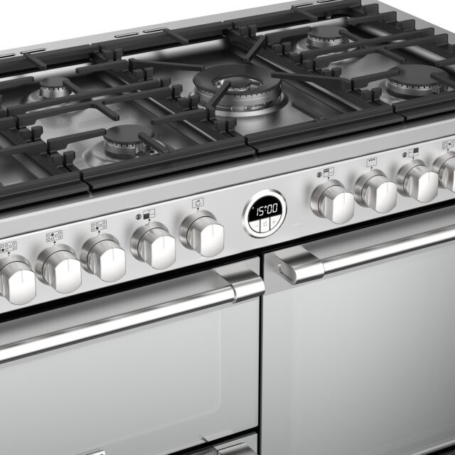 Stoves Sterling S1100DF, 110cm, Dual Fuel, Stainless Steel Range Cooker 444444502