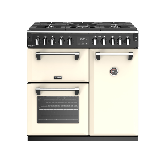 Stoves Richmond Deluxe S900DF, 90cm, Dual Fuel, Cream Range Cooker 444444898