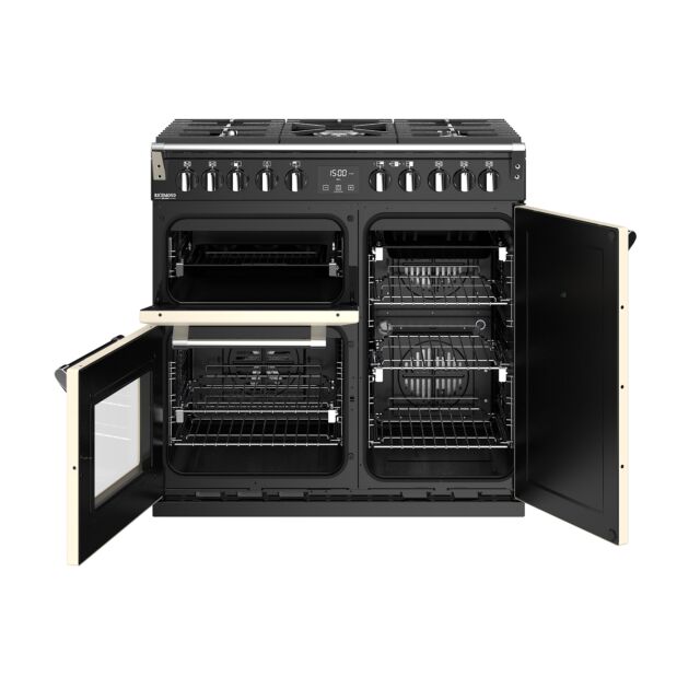 Stoves Richmond Deluxe S900DF, 90cm, Dual Fuel, Cream Range Cooker 444444898