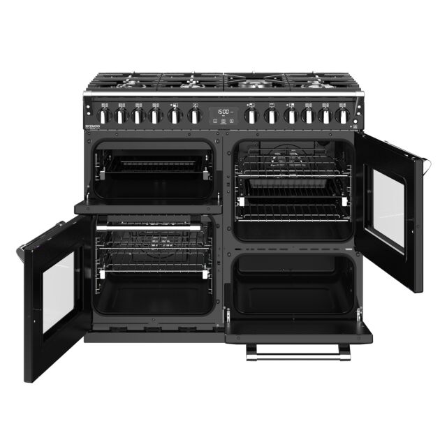 Stoves Richmond Deluxe S1000DF, 100cm, Dual Fuel, Black Range Cooker 444444907