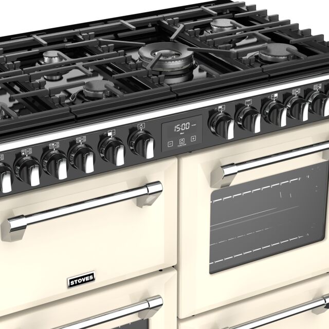 Stoves Richmond Deluxe S1000DF, 100cm, Dual Fuel, Cream Range Cooker 444444908