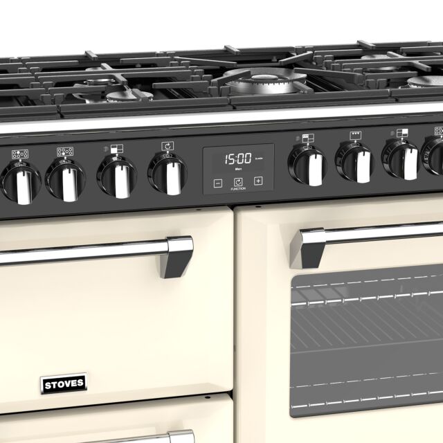 Stoves Richmond Deluxe S1000DF, 100cm, Dual Fuel, Cream Range Cooker 444444908
