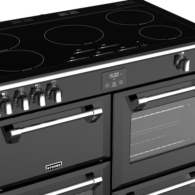 Stoves Richmond Deluxe S1000EI, 100cm, Induction, Black Range Cooker  444444915