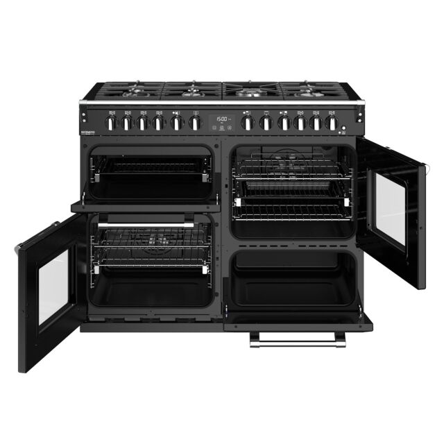 Stoves Richmond Deluxe S1100DF, 110cm, Dual Fuel, Black Range Cooker 444444917