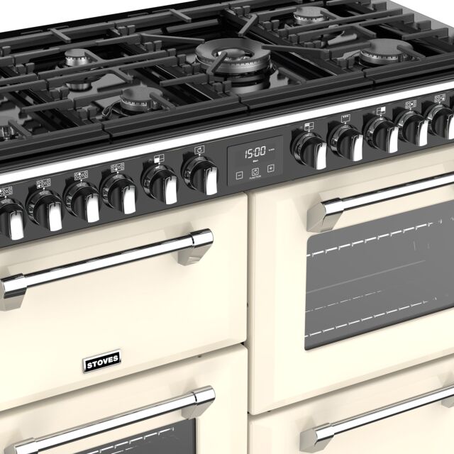Stoves Richmond Deluxe S1100DF, 110cm, Dual Fuel, Cream Range Cooker 444444918