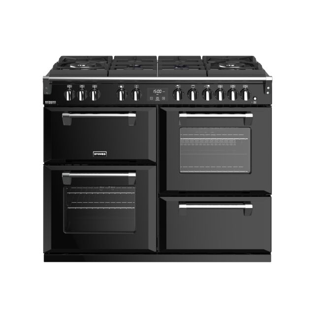 Stoves Richmond Deluxe S1100DF GTG, 110cm, Dual Fuel, Black Range Cooker 444444919