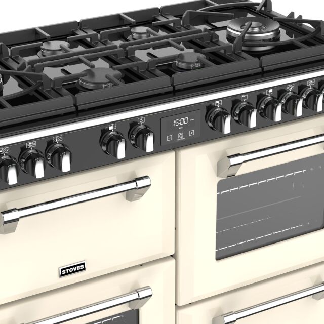 Stoves Richmond Deluxe S1100DF GTG, 110cm, Dual Fuel, Cream Range Cooker 444444920