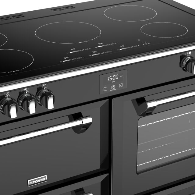 Stoves Richmond Deluxe S1100EI, 110cm, Induction, Black Range Cooker 444444925