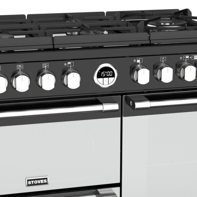 Stoves Sterling Deluxe S900DF GTG, 90cm, Dual Fuel, Black Range Cooker 444444933