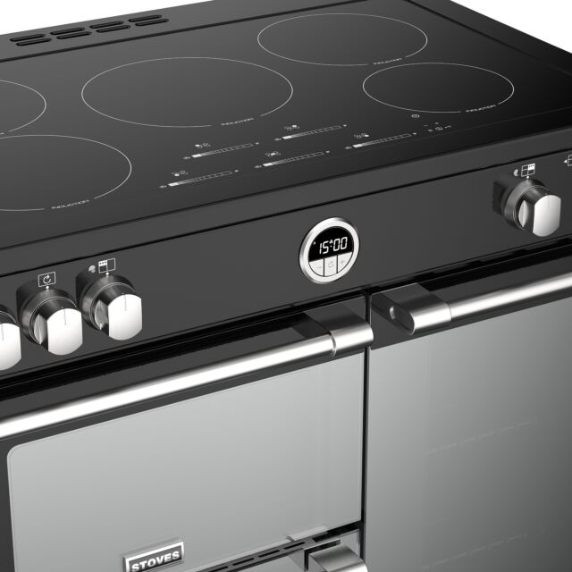 Stoves Sterling Deluxe S900EI, 90cm, Induction, Black Range Cooker 444444939