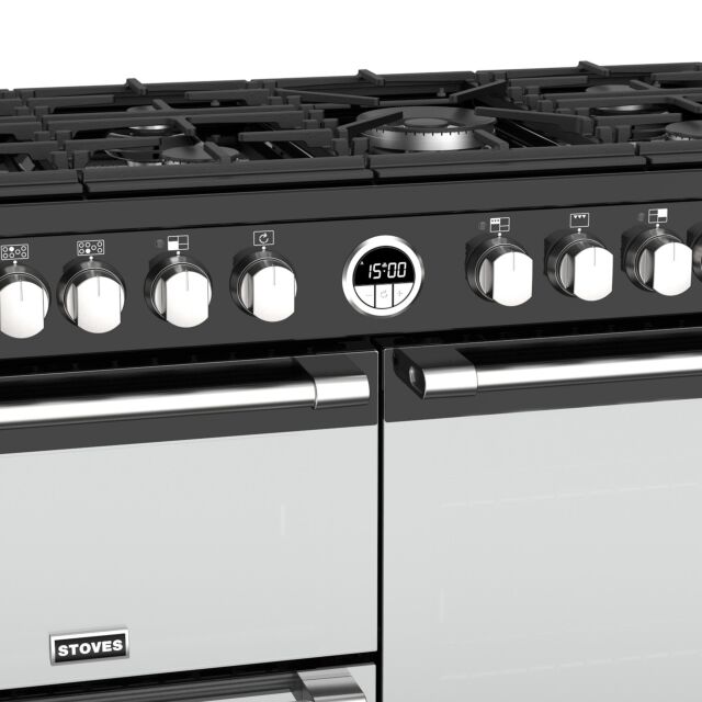 Stoves Sterling Deluxe S1000DF, 100cm, Dual Fuel, Black Range Cooker 444444941