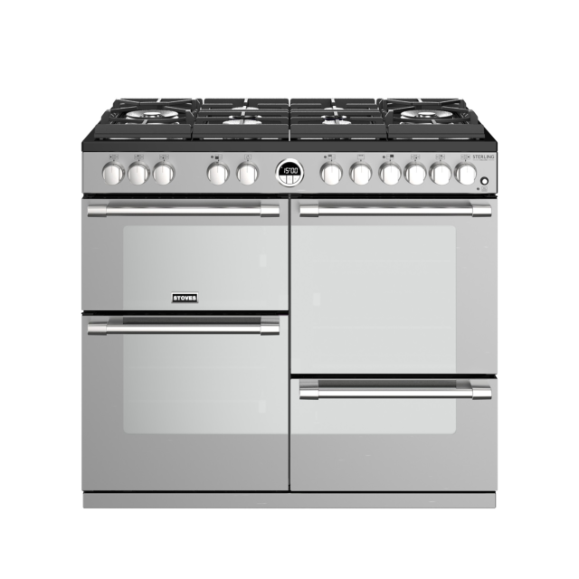 Stoves Sterling Deluxe S1000DF GTG, 100cm, Dual Fuel, Stainless Steel Range Cooker 444444944