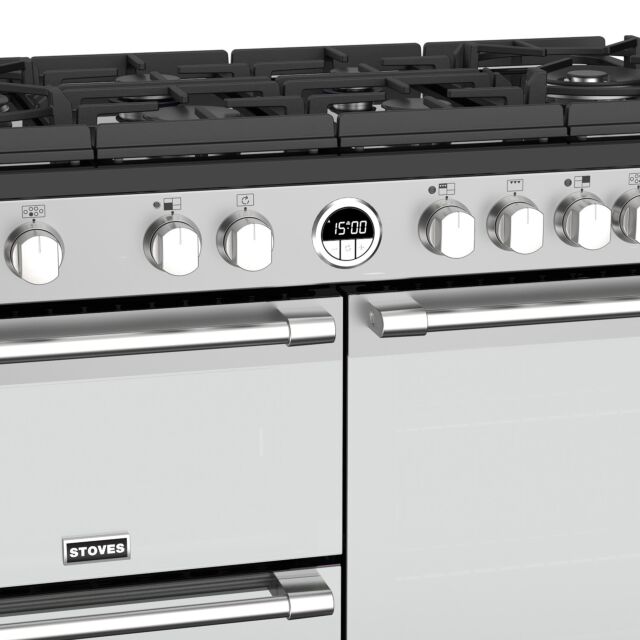 Stoves Sterling Deluxe S1000DF GTG, 100cm, Dual Fuel, Stainless Steel Range Cooker 444444944