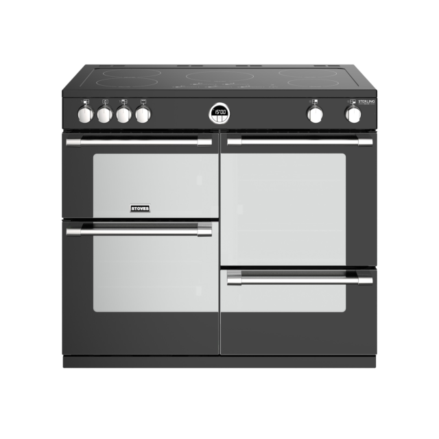 Stoves Sterling Deluxe S1000EI, 100cm, Induction, Black Range Cooker 444444949
