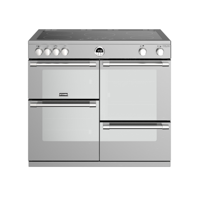 Stoves Sterling Deluxe S1000EI, 100cm, Induction, Stainless Steel Range Cooker  444444950