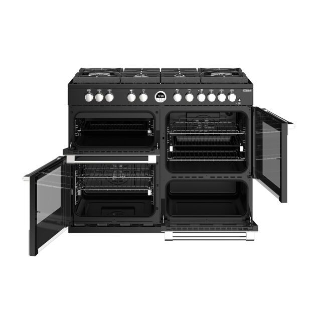 Stoves Sterling Deluxe S1100DF GTG, 110cm, Dual Fuel, Black Range Cooker 444444953