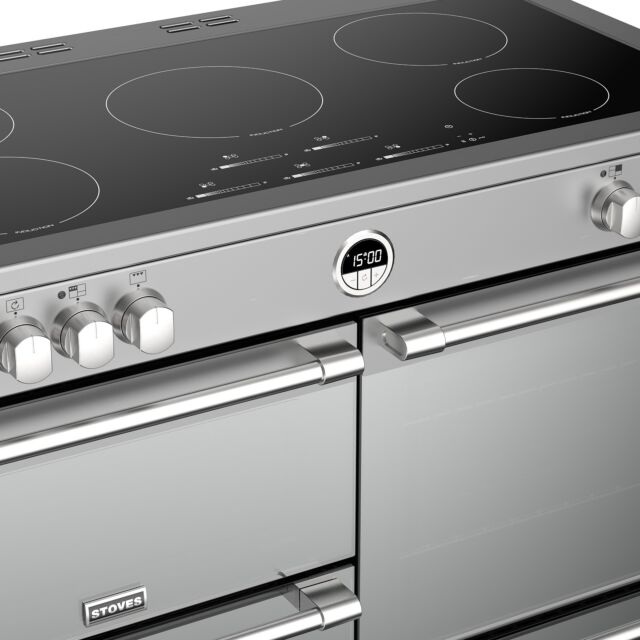 Stoves Sterling Deluxe S1100EI, 110cm, Induction, Stainless Steel Range Cooker 444444960