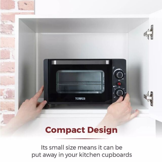Tower T14042 Black Mini Oven With Adjustable Temperature Control