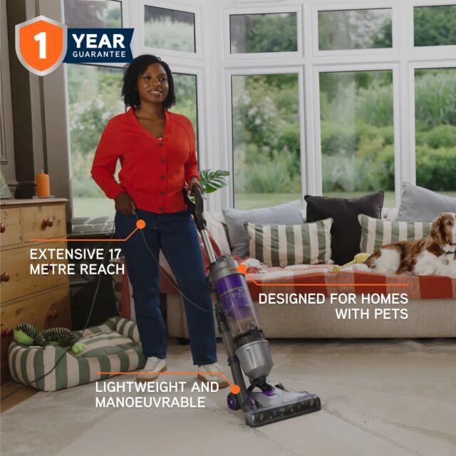 Vax U85-AS-PME Air Stretch Pet Max Vacuum Cleaner - Silver & Purple