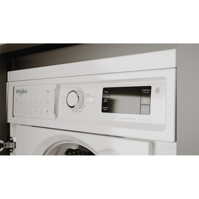 Whirlpool BIWMWG81484 Built In Washing Machine, 8Kg Capacity, 1400 Spin, C Energy