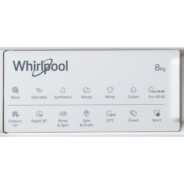 Whirlpool BIWMWG81484 Built In Washing Machine, 8Kg Capacity, 1400 Spin, C Energy