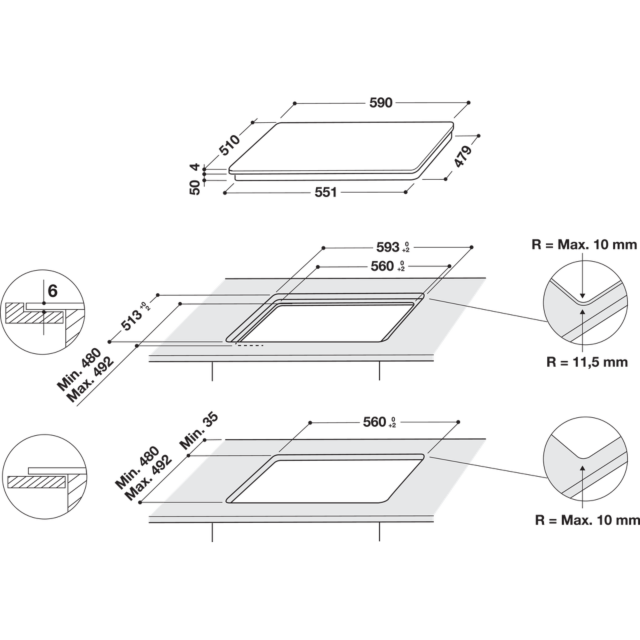 Whirlpool WLS7960NE 60cm Induction Hob